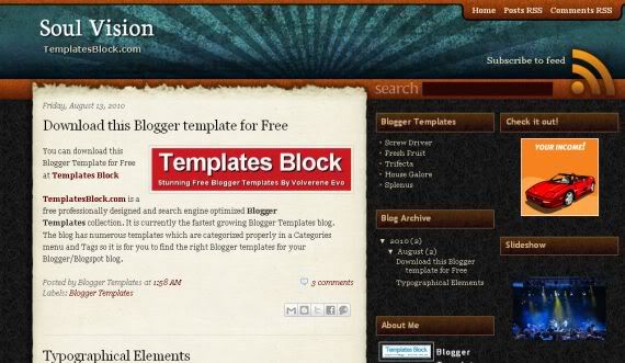 Soul Vision Brown Wood Blogger Template