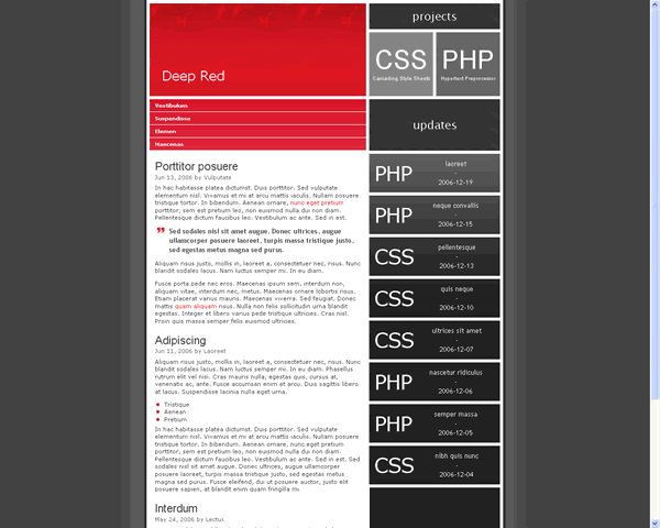 CSS Red and Black Website Tutorials Web2.0 Template
