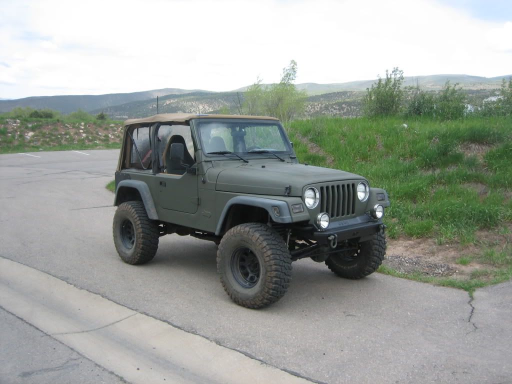 Olive drab military jeep #5