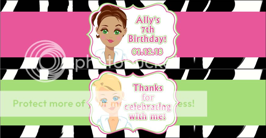 Party Invitations Printable Kit Pink Green Zebra DIY U Print