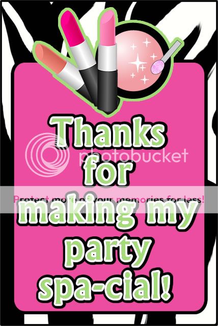 Personalized Spa Party Invitations Printable Kit Pink Green Zebra DIY U Print